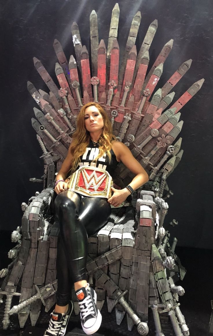Becky Lynch Sitting on a Throne